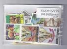Lot de timbres A BATCH OF 100 STAMPS OF ELEPHANTS -