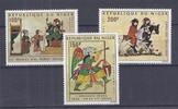 Niger Lot de timbres NIGER - 3 STAMPS - 100 + 150 + 200 FRANCS - 1971 -