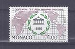 Monaco Lot de timbres MONACO - 1989 - 4 FRANCS - CENTENARY OF THE INTER-PARLIAMENTARY UNION -