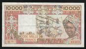 Côte d'Ivoire 10.000 Francs COTE D'IVOIRE - PICK 109 A. b - 10 000 FRANCS - (1978) - SIGN 12 -