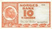 Norvège 10 Kroner MOROCCO - NORWAY - PICK 31 d - 10 kroner - 1968 - VF PLUS -