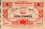 France 5 Francs County 59 - Arrondissement of Avesnes and Solesmes - Good for 5 FRANCS - 5/03/1916 - Série 1 -
