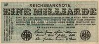 Allemagne DEUTSCHLAND - PICK 122 - 1 MILLIARDEN MARK - 20/10/1923 1 Milliarde Mark 1923 VZ