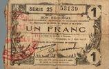 France 1 Franc NORTH - AISNE - OISE - REGIONAL GOOD - 1 FRANC - MAY 8, 1916 - SERIES 25 -