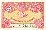 France 1 Franc COUNTY 02 - SAINT-QUENTIN - 1 FRANC - 1914-1925 - CHAMBER OF COMMERCE - SERIES J -