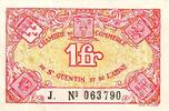 France 1 Franc COUNTY 02 - SAINT-QUENTIN - 1 FRANC - 1914-1925 - CHAMBER OF COMMERCE - SERIES J -