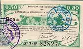 France 50 Centimes County 59 - MAUBEUGE - SOLRE-LE-CHATEAU - 0.50 CENTIME VOUCHER - 09/22/1915 -