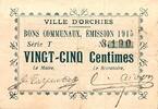 France 25 Centimes County 59310 - ORCHIES - COMMUNITY BONDS - 25 CENTIMES - 1915 -