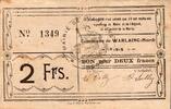 France 2 Francs County 59870 - WARLAING - 2 FRANCS - 1915 -