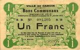 France 1 Franc COUNTY 62 - CARVIN - COMMUNITY BONDS - 1 FRANC - 01/15/1915 -