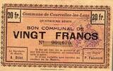 France 20 Francs COUNTY 62970 - COURCELLES-LES-LENS - MUNICIPAL VOUCHER - 20 FRANCS -
