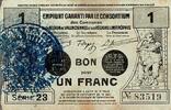 France 1 Franc County 59 - VALENCIENNES - EMPRUNT GARANTI - VOUCHER FOR 1 FRANC - NOVEMBER 1917 - SERIES 23 -