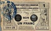 France 1 Franc County 59 - VALENCIENNES - EMPRUNT GARANTI - VOUCHER FOR 1 FRANC - NOVEMBER 1917 - SERIES 21 -
