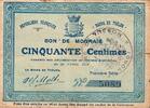 France 50 Centimes County 59132 - TRELON - CURRENCY VOUCHER - 50 CENTIMES - April 22, 1915 - 1ST SERIES -