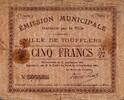 France 5 Francs County 59390 - TOUFFLERS - 5 FRANCS - 09/11/1914 -