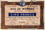 France 5 Francs County 59 - ROUBAIX - TOURCOING - BON DE MONNAIE - CINQ FRANCS - 2EME SERIE -