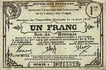 France 1 Franc 88 - COMMUNES OF THE VOSGES CONNECTION - CURRENCY VOUCHER - 1 FRANC - 08/14/1916 - SERIES 1 -