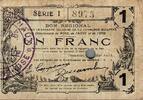 France 1 Franc NORTH - AISNE - OISE - REGIONAL BON - 1 FRANC - MAY 1916 - SERIES 1 -