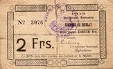 France 2 Francs County 59870 - RIEULAY - GOOD FOR - 2 FRANCS - 1915 - 2ND ISSUE -