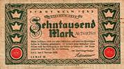 Allemagne 10.000 Mark GERMANY - KELLER 2380.11 - STADT KÖLN - RHEINLAND - 10.000 MARK - 01/02/1923 - SERIE D -