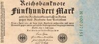 Allemagne 500 Mark GERMANY - PICK 74 c - 500 MARK - 07.07.1922 -