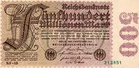 Allemagne 500.000.000 Mark GERMANY - PICK 110 d - 500.000.000 MARK - 01/09/1923 -