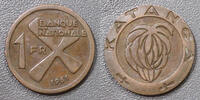 Congo 1 Franc CONGO - DEMOCRATIC REPUBLIC - KATANGA - KM 1 - 1 FRANC 1961 -