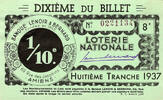 France 1937 FRANCE - 80 - AMIENS - NATIONAL LOTTERY - 1/10TH - LENOIR AN... 2.12 &pound;  +  13.12 &pound; shipping