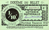 France 1937 FRANCE - 80 - AMIENS - NATIONAL LOTTERY - 1/10TH - LENOIR AN... 2.12 &pound;  +  13.12 &pound; shipping
