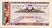 France 1935 FRENCH REPUBLIC - NATIONAL LOTTERY - 100 Frs - 5RD RANK - 19... 2.96 &pound;  +  13.12 &pound; shipping