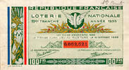 France 1935 FRENCH REPUBLIC - NATIONAL LOTTERY - 100 Frs - 10RD RANK - 1... 2.96 &pound;  +  13.12 &pound; shipping