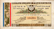 France 1935 FRENCH REPUBLIC - NATIONAL LOTTERY - 100 Frs - 4RD RANK - 19... 2.12 &pound;  +  13.12 &pound; shipping