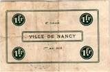 France 01/05/1916 1 Franc Nancy City VF