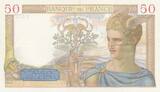 France 1937 50 Francs Ceres - 13-05-1937 - Serial Y.6137 - XF