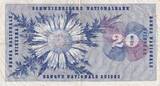 Switzerland  20 Francs - Guillaume-Henri Dufour - Silver thistle - 1954 - P.46a VF