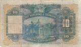 Hong Kong  10 Dollars - Woman and arms - Building - Serial DJ - 1955 VG