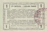 France 1916 1 Franc - Laon - Regional Coupon - 16-06-1916 - Serial 19 XF