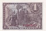 Spain 1943 1 Peseta - Fernando el catolico - Serial F.40 - 1943 - P.126 UNC