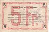 France 1916 5 Francs - Fourmies - Regional Coupon - 08-05-1916 - Serial 3 VF