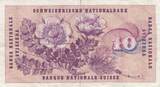 Switzerland 1955 10 Francs - Gottfried Keller - Carnation Flowers - 25-08-1955 - Serial 1L VF