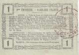 France 1916 1 Franc - Laon - Regional Coupon - 16-06-1916 - Serial 20 VF