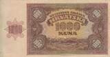 Croatia 1941 1000 Kuna - Young girl - Mountains - 26-05-1941 - Serial F VF