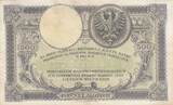 Poland 1919 500 Zlotych - T. Kosciuszko - Crowned Eagle - 28-02-1919 - Serial S.A.5983770 VF