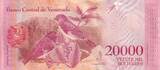 Venezuela 18/08/2016 20000 Bolivares, Simon Rodriguez - Birds - 13-12-2017 - Letter C UNC
