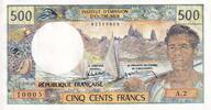 New Caledonia 500 francs 500 Francs Dugout Canoe - Polynesian man - 1985-1992 - Serial A.2 - XF - P.60e -