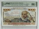 Réunion 5000 francs 5000 Francs - Schoelcher - Overloaded 100 NF - 1967 - Serial K.141 - PMG 66 EPQ -
