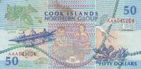 Cook Islands 50 dollars 50 Dollars - Church and worshippers - 1992 - Serial AAA -
