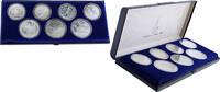 Russian Federation roubles Set 7 Silver Coins XXII Moscow Olympic Games 1980 - without certificate - scratched box -
