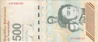 Venezuela 500 bolivares 500 Bolivares - Simon Bolivar - Bridge - 17-08-2023 - Serial A -