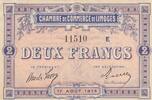 France 2 francs 2 Francs - Limoges - Chamber of Commerce - 17-04-1914 - Serial E -